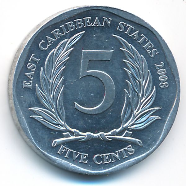 Восточные Карибы, 5 центов (2008 г.)