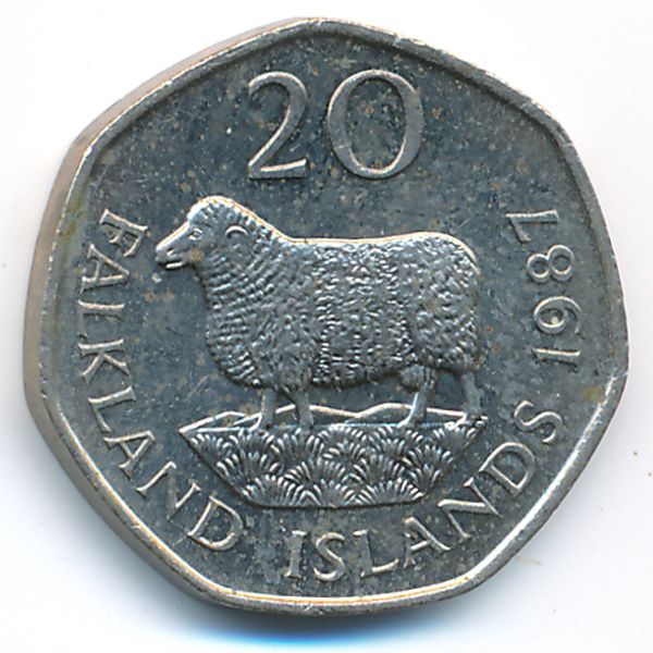 Фолклендские острова, 20 пенсов (1987 г.)