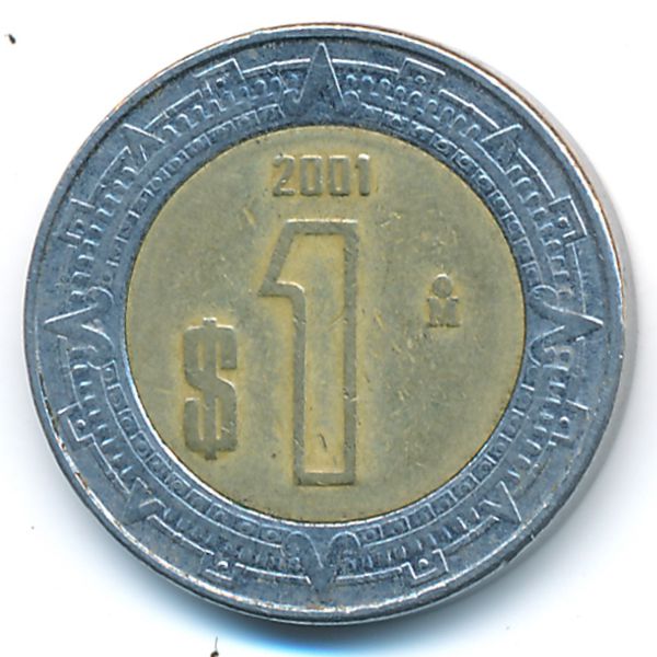 Мексика, 1 песо (2001 г.)