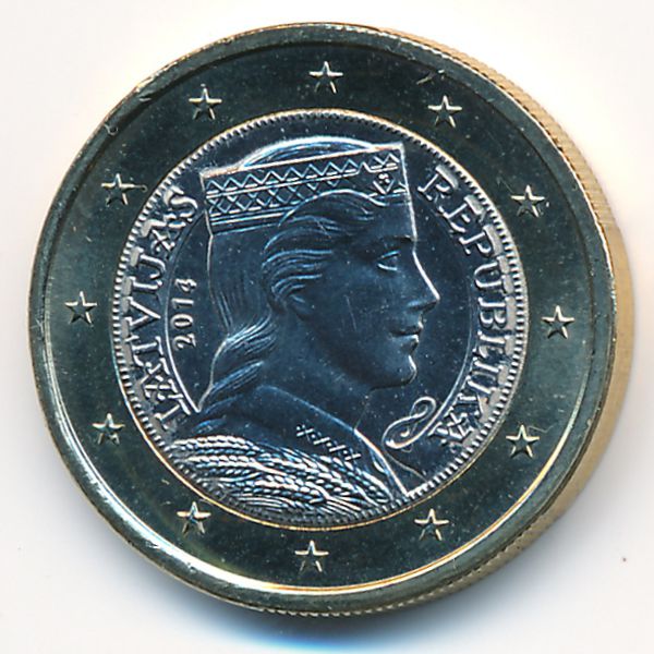 Латвия, 1 евро (2014 г.)