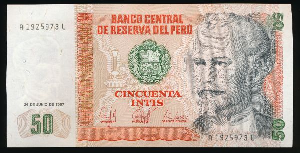 Перу, 50 инти (1987 г.)