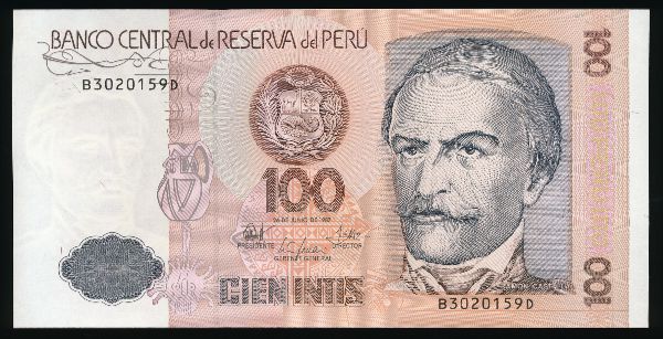 Перу, 100 инти (1987 г.)