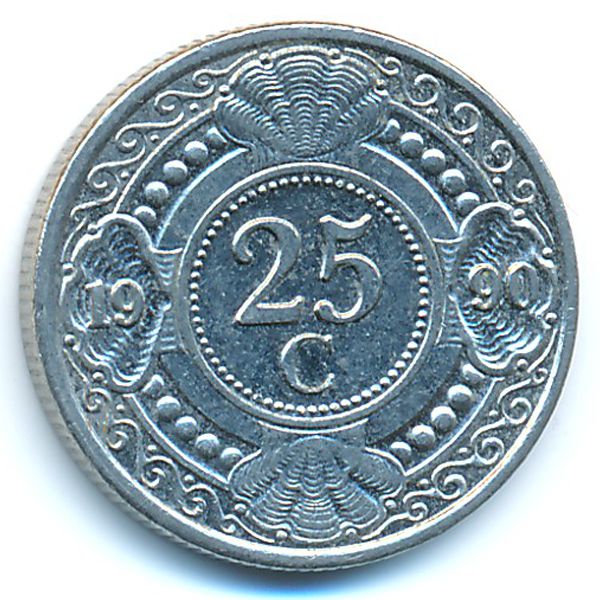 Антильские острова, 25 центов (1990 г.)