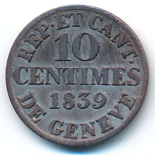 Женева, 10 сентим (1839 г.)