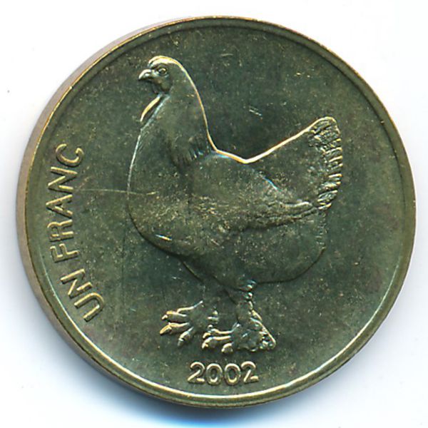 Конго, Демократическая республика, 1 франк (2002 г.)