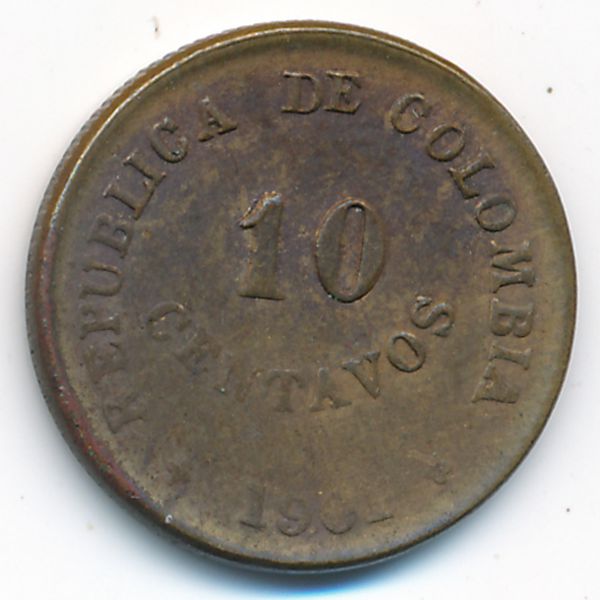 Колумбия, 10 сентаво (1901 г.)