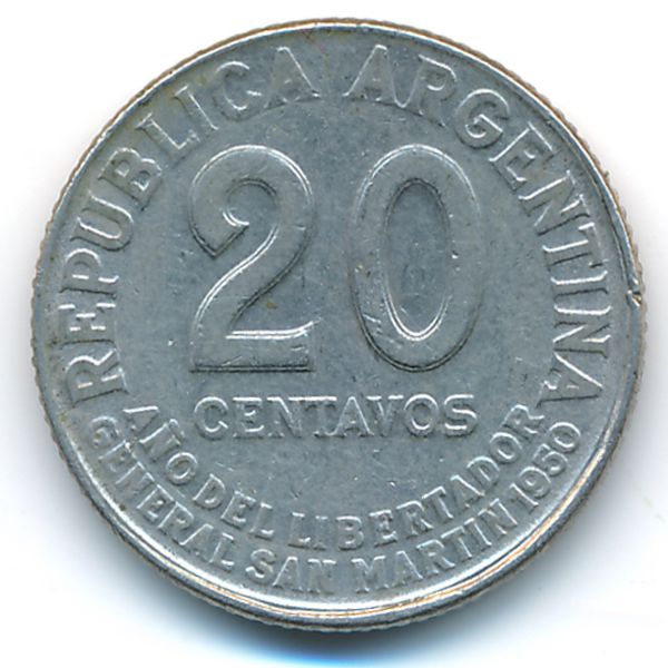 Аргентина, 20 сентаво (1950 г.)