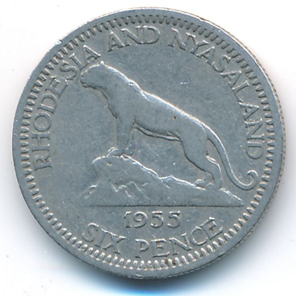 Родезия и Ньясаленд, 6 пенсов (1955 г.)