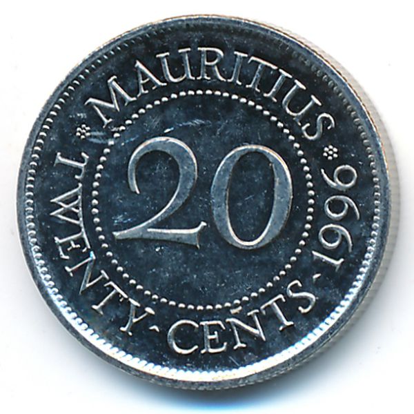 Маврикий, 20 центов (1996 г.)