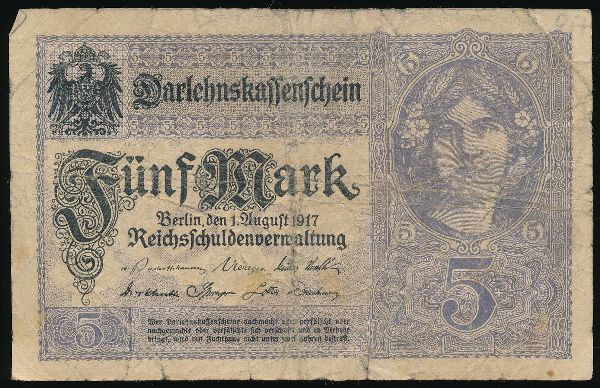 Германия, 5 марок (1917 г.)