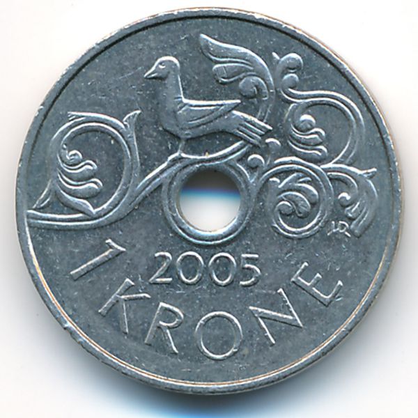 Норвегия, 1 крона (2005 г.)