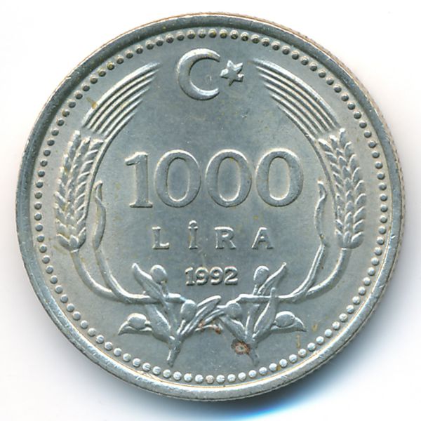 Турция, 1000 лир (1992 г.)