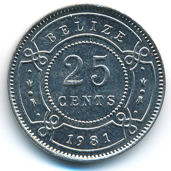 Белиз, 25 центов (1981 г.)