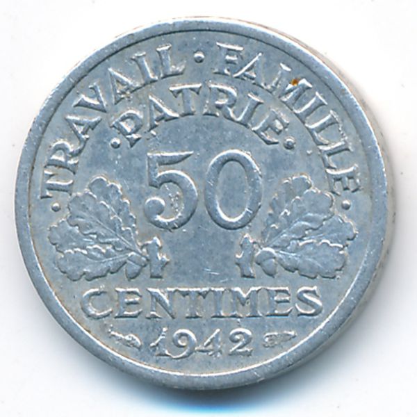 Франция, 50 сентим (1942 г.)