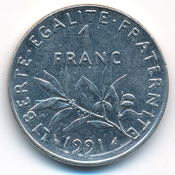 Франция, 1 франк (1991 г.)
