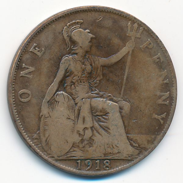 Великобритания, 1 пенни (1918 г.)