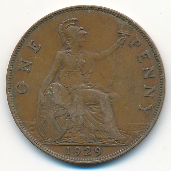 Великобритания, 1 пенни (1929 г.)
