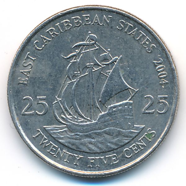 Восточные Карибы, 25 центов (2004 г.)