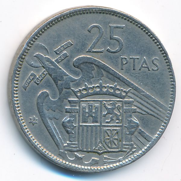 Испания, 25 песет (1957 г.)