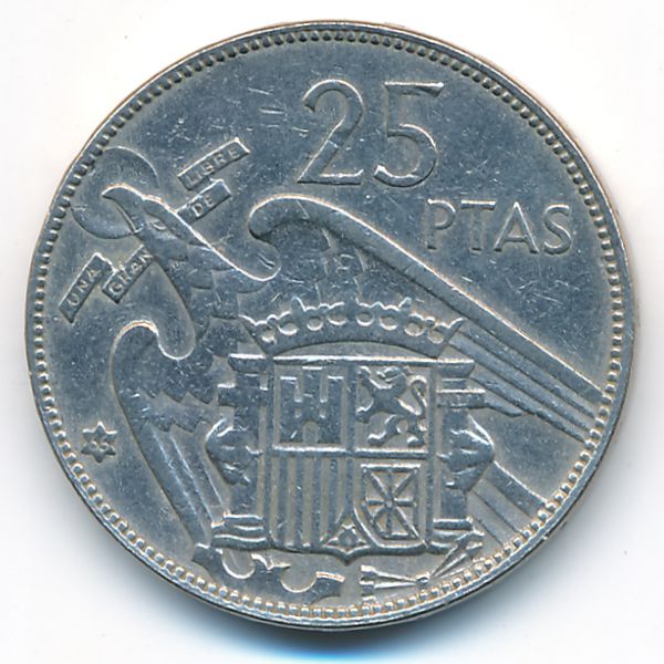 Испания, 25 песет (1957 г.)