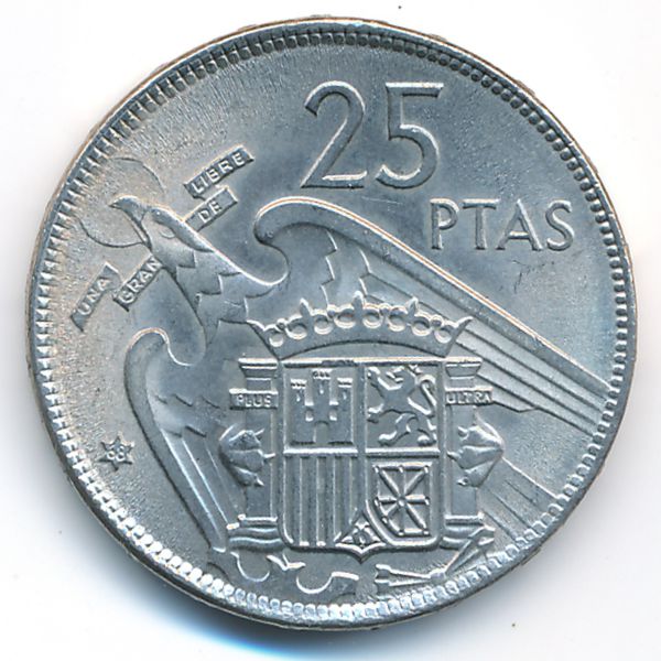 Испания, 25 песет (1957 г.)