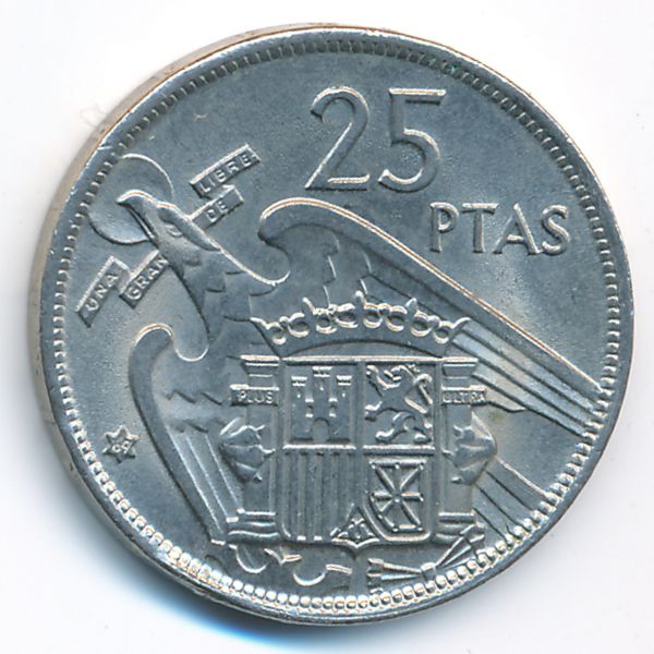 Испания, 25 песет (1957 г.)