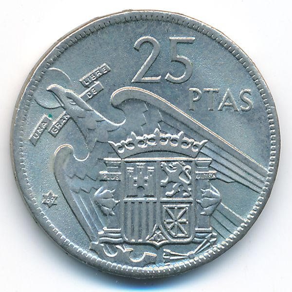 Испания, 25 песет (1957 г.)