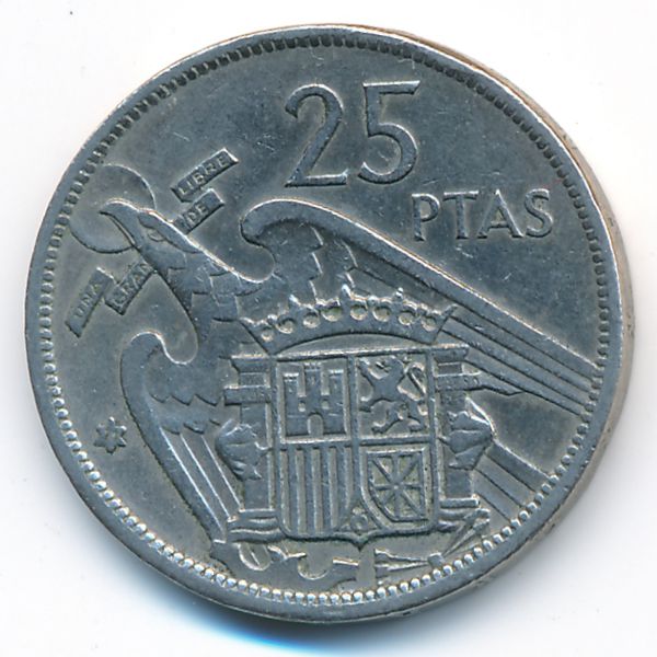 Испания, 25 песет (1957 г.)