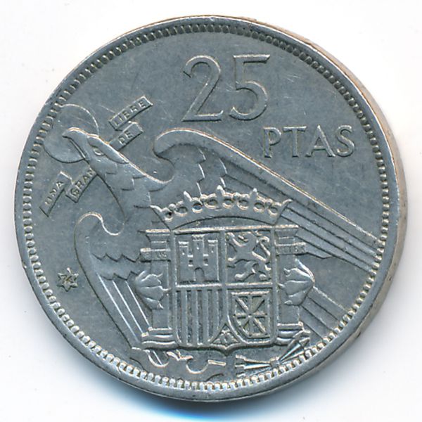 Испания, 25 песет (1957 г.)