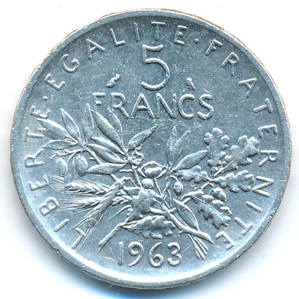 Франция, 5 франков (1963 г.)
