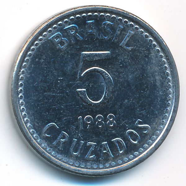 Бразилия, 5 крузадо (1988 г.)