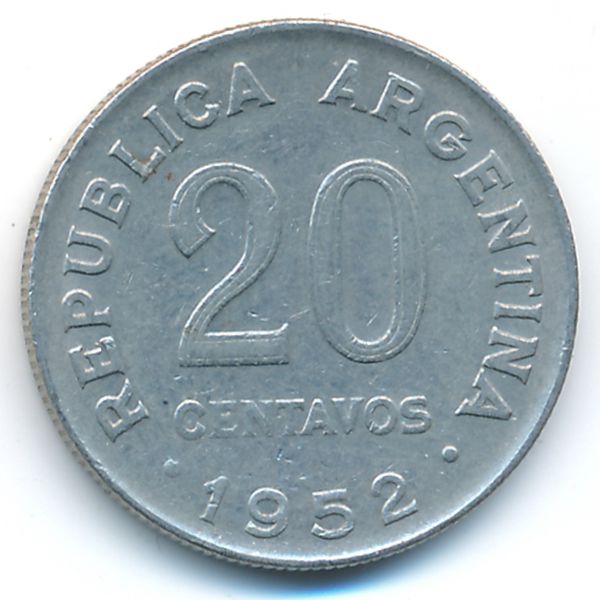 Аргентина, 20 сентаво (1952 г.)