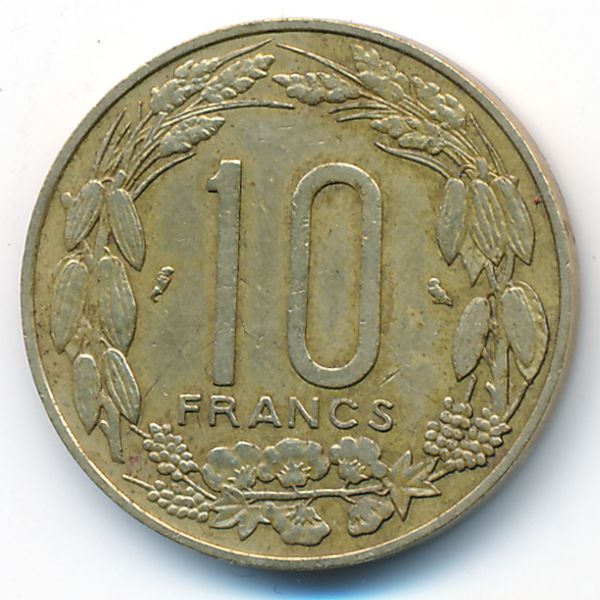 Экваториальные Африканские Штаты, 10 франков (1961 г.)