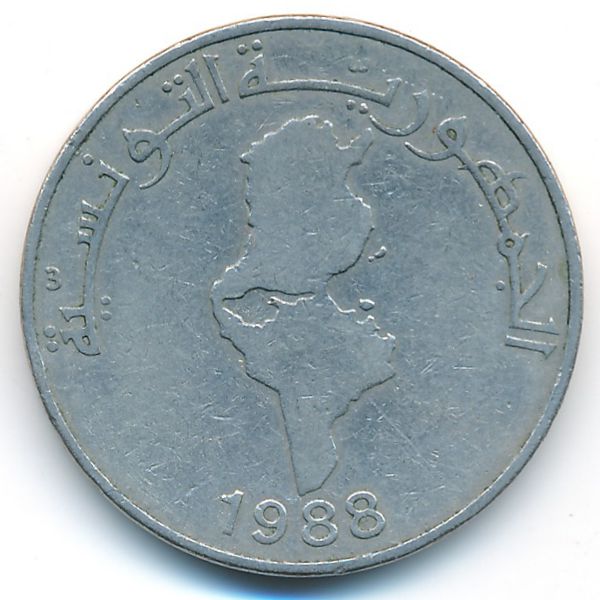 Тунис, 1 динар (1988 г.)