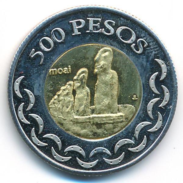 Остров Пасхи., 500 песо (2014 г.)