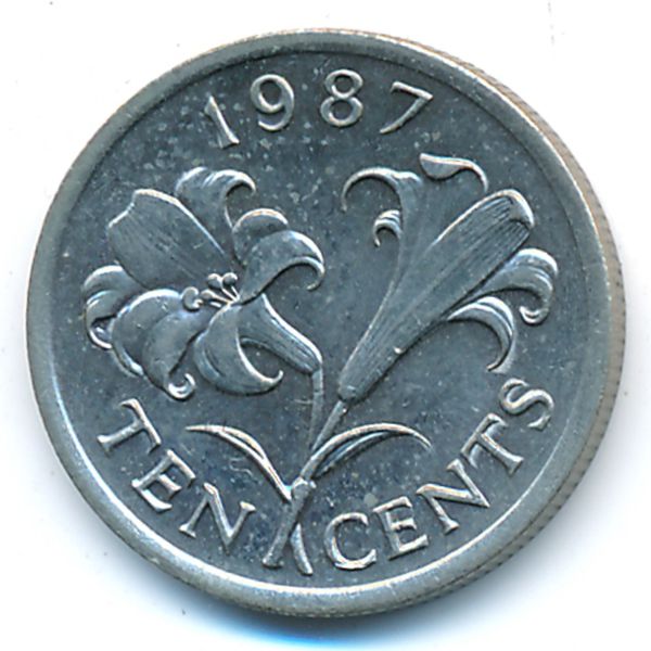 Бермудские острова, 10 центов (1987 г.)
