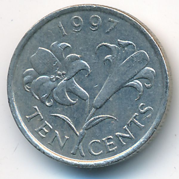 Бермудские острова, 10 центов (1997 г.)