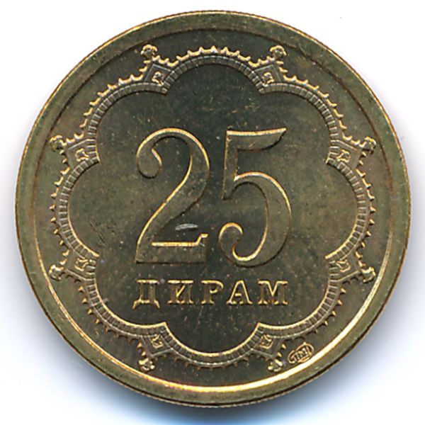 Таджикистан, 25 дирам (2001 г.)