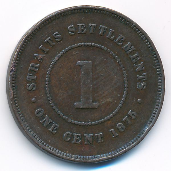 Стрейтс-Сетлментс, 1 цент (1875 г.)