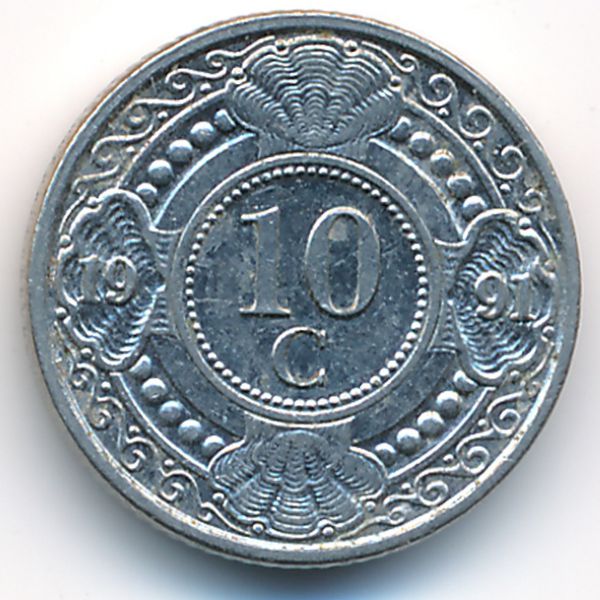 Антильские острова, 10 центов (1991 г.)