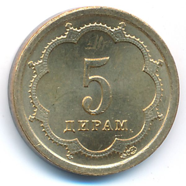 Таджикистан, 5 дирам (2001 г.)