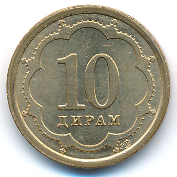 Таджикистан, 10 дирам (2001 г.)