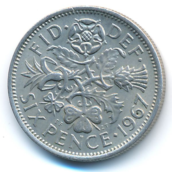 Великобритания, 6 пенсов (1967 г.)