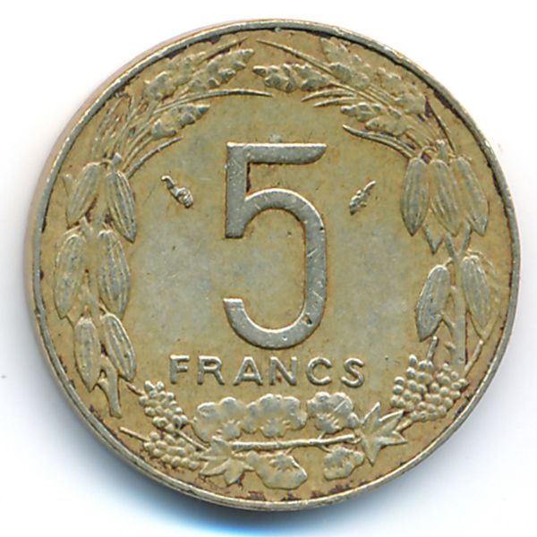 Central African Republic, 5 francs, 1983