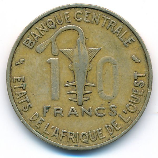 Западная Африка, 10 франков (1968 г.)