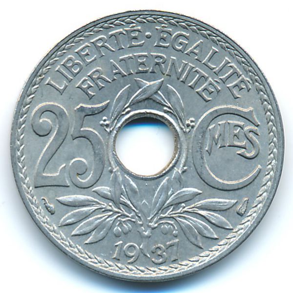 Франция, 25 сентим (1937 г.)