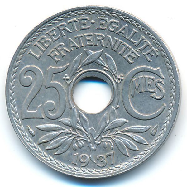 Франция, 25 сентим (1937 г.)