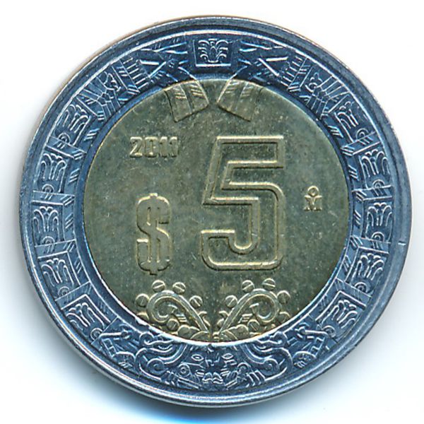 Мексика, 5 песо (2011 г.)