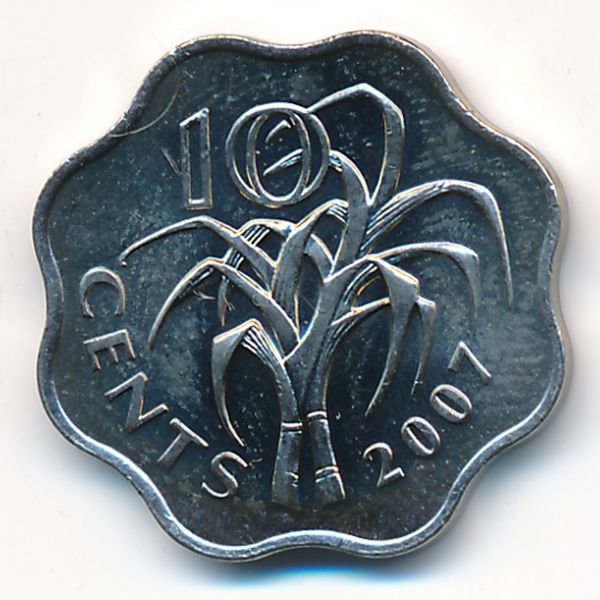 Свазиленд, 10 центов (2007 г.)