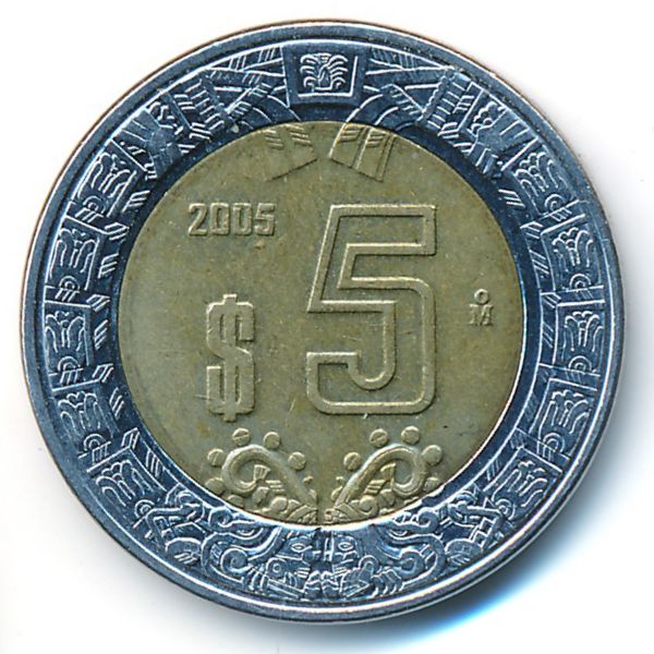 Мексика, 5 песо (2005 г.)